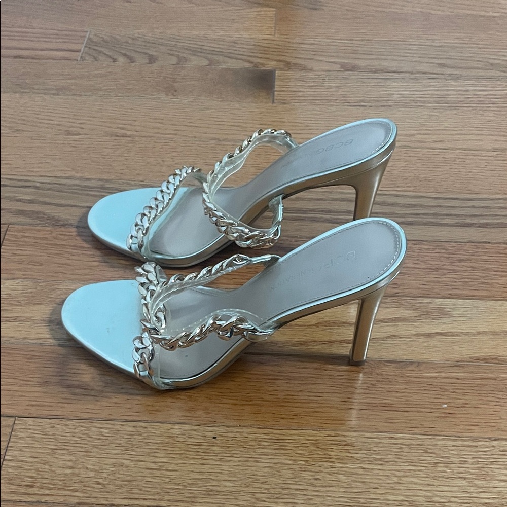 BCBGeneration Silver Chain Strap Heels - image 6
